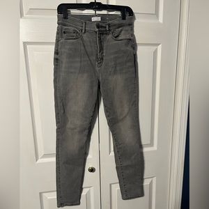Washed grey high rise skinny. Loft